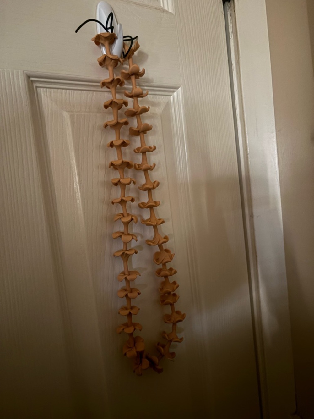 Handcrafted Wooden Flower Bead Necklace - Tan